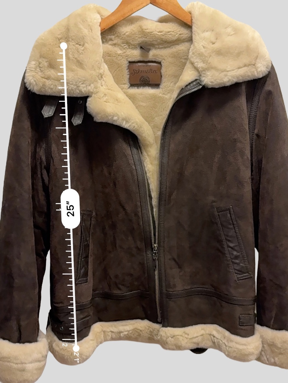 Vintage St. John's Bay Heavy Sherpa Lined Aviator Bomber Jacket - Medium - Picture 12 of 12